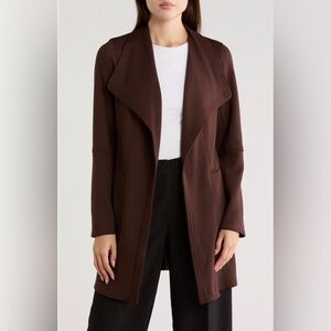 T Tahari drape front scuba jacket